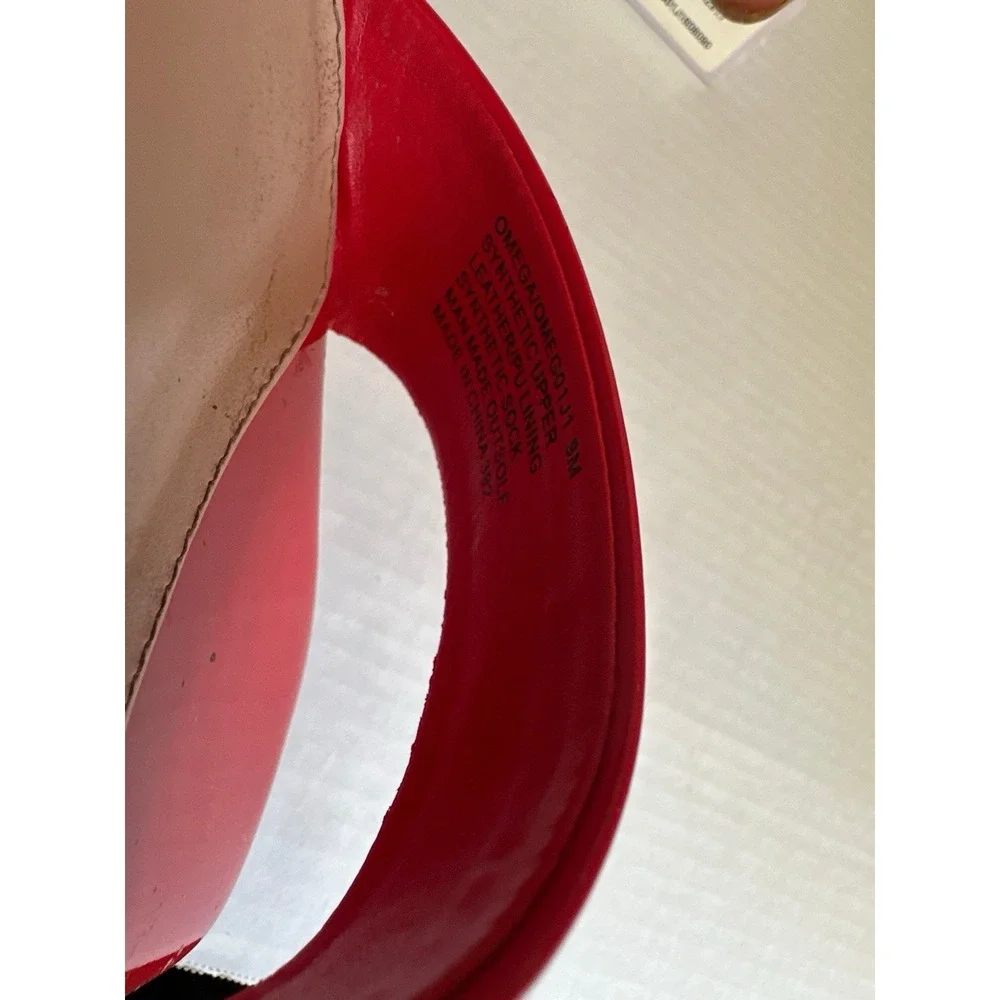 Madden Girl OMEGA Red Patent Leather Platform Block High Heel Sandals Size 9